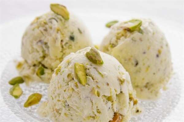 Cardamom, pistachio, almond &amp; honey ice-cream