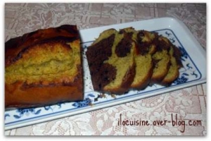 Cake marbr&eacute; chocolat pistache