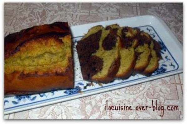Cake marbr&eacute; chocolat pistache