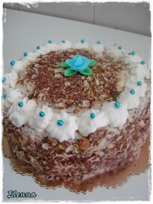 Tarta de crema de pistachos