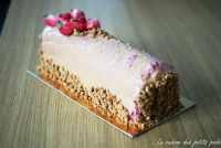 B&ucirc;che de no&euml;l mousse de framboise, pistache et chocolat