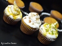 Saffron almond pistachio cupcakes