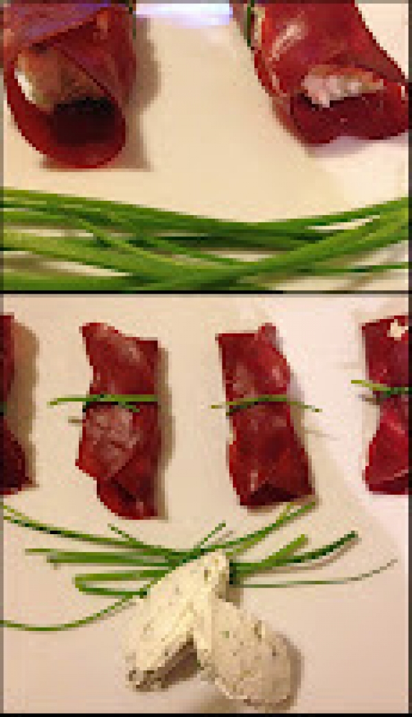 Involtini di bresaola con pistacchi di Bronte e formaggio cremoso