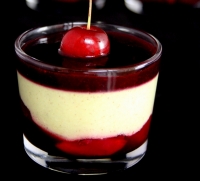 Panna cotta all&eacute;g&eacute;e &agrave; la pistache et cerises