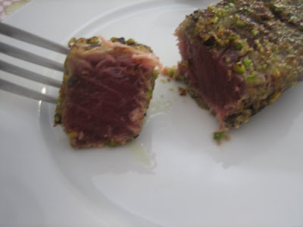 Tonno rosso con panatura di pistacchi di Bronte