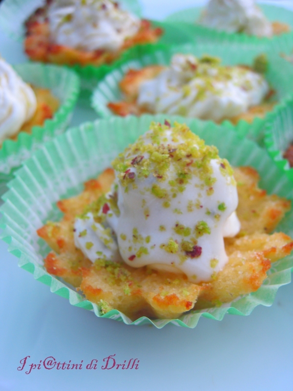 Tartellette alla crema di formaggi e pistacchi di Bronte Dop