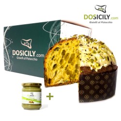 “Panettone ” with pistachios 1kg + sweet cream 190g